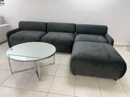 CANAPE OSLO VELOURS ANTHRACITE 285x185cm