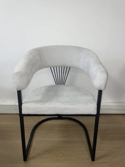 CHAISE AVEC ACCOUDOIR BRITTANY METAL NOIR SERGE GRIS