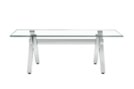 TABLE REPAS IXE METAL CHROME TRANSPARENT 180x90x75