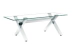 TABLE REPAS IXE METAL CHROME TRANSPARENT 180x90x75