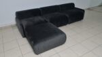 CANAPE OSLO VELOURS ANTHRACITE 285x185cm