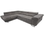 CANAPE TOULOUSE ANGLE CONVERTIBLE GAUCHE CÔTELÉ GRIS 275x205cm