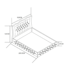 CADRE DE LIT TREND 140x190cm VELOURS NOIR VENDU SANS SOMMIER