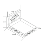 CADRE DE LIT TREND 160x200cm VELOURS NOIR VENDU SANS SOMMIER