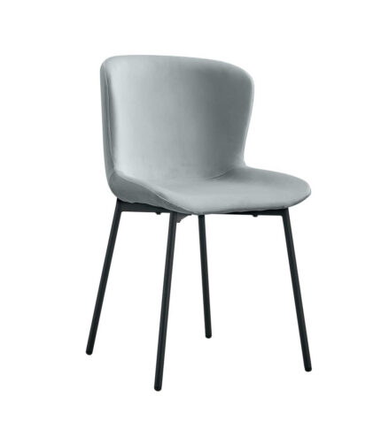 Lot de 4 chaises ELEN métal noir velours