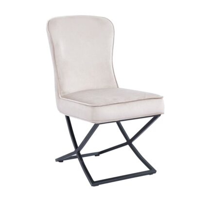 Lot de 4 chaises GABRIELLE Métal noir Velours Capitonné
