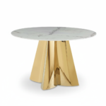 Table à manger CAPUCINE Gold Marbre blanc