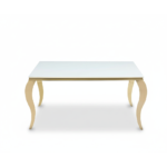 TABLE REPAS BAROQUE GOLD BLANC ULTRA 180x90x75cm