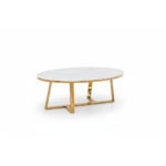 TABLE BASSE GAMMA GOLD PIERRE MARBRE 120 x 60 x 45 CM