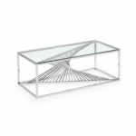TABLE BASSE BRITANNY CHROME TRANSPARENT 120x60x45 cm