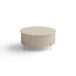 TABLE BASSE RUBY PIED BEIGE CERAMIQUE EFFET TRAVERTIN MAT 90cm