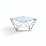 Table Basse ALINA Chrome plateau en verre trempé 80x80x45 cm