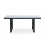 TABLE REPAS LEVANTO METAL NOIR MARBRE BEIGE 180x90x75 cm