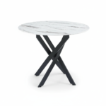 TABLE REPAS JESSICA METAL NOIR MARBRE BLANC 100x75 cm