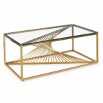 TABLE BASSE BRITANNY GOLD TRANSPARENT 120x60x45 cm