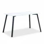 Table à manger MIRAGE en verre marbre blanc