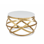 TABLE BASSE EVOL GOLD ULTRA BLANC 60 CM