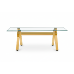 TABLE BASSE IXE GOLD TRANSPARENT 120x60x45cm