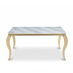TABLE REPAS BAROQUE GOLD MARBRE GREIGE 150X90X75CM