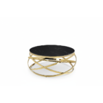 TABLE BASSE EVOL GOLD MARBRE NOIR 80 CM