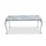 TABLE REPAS BAROQUE CHROME MARBRE GREIGE 180X90X75CM