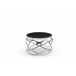 Table Basse EVOL structure chrome et plateau en verre D 60cm