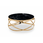 TABLE BASSE EVOL GOLD MARBRE NOIR 100CM