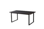 Table à Manger BELGRADE Bois MDF Noir Pieds Métal Noir 160x90 cm