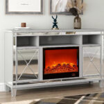 Meuble TV Cheminée Spezia Moderne 150x40x90 cm