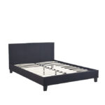 Lit Kelia Tissu Noir Gris 160x200 cm