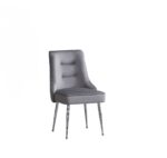 Lot de 2 chaises luxury ZIP en velours pieds chromés - Gris