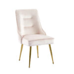 Lot de 2 chaises luxury ZIP en velours pieds Gold - Rose