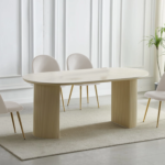 Chaise Terra Travertin Beige Pieds Dorés