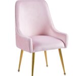 Lot 2 Chaises Salle à Manger Luxury Velours Rose Pieds Gold 56x58x93cm