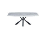 Table Extensible Bianca Métal Noir Céramique Blanc