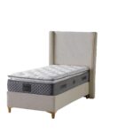 Lit Coffre Venus Velours Côtelé Gris 90x190 cm