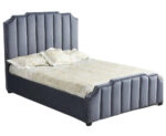 Lit Adulte Pepper Velours Gris Clouté 160x200 cm
