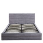 Lit Coffre Maia Velours Côtelé Gris 160x200 cm