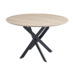 Table à Manger Jessica Chêne Pieds Métal Noir 100 cm