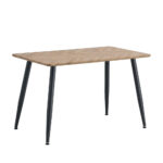 Table à Manger Ammo Bois Chêne Métal Noir 120x70 cm