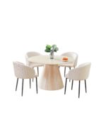 Table à Manger Rosalia Ronde Céramique Effet Travertin Ø120 cm