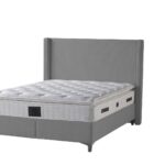 Lit Coffre Venus Velours Côtelé Taupe 140x190 cm