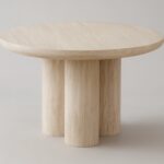 Table à Manger Ronde Lumia Travertin Vert