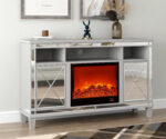Meuble TV Cheminée Spezia Moderne 150x40x90 cm