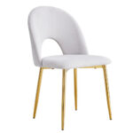 Lot de 4 chaises TEDDY Gold velours - Chenille gris