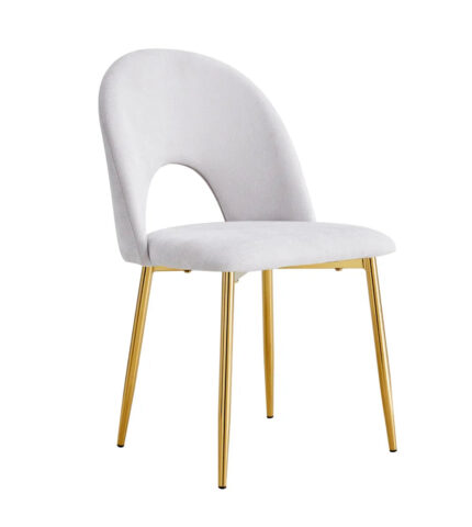 Lot de 4 chaises TEDDY Gold velours - Chenille gris