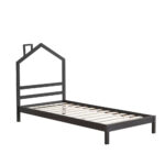 Lit Enfant Cabane Monteiro Métal Gris 90x190 cm