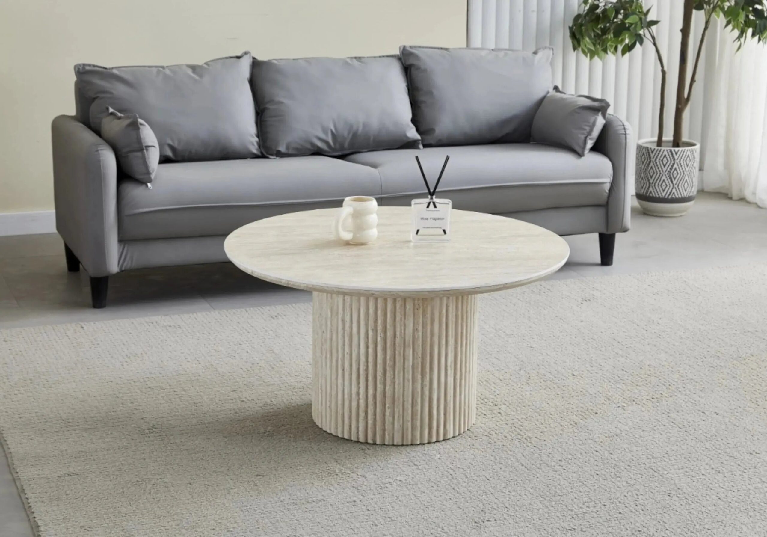 0 3935.jpg Table Basse Ronde Terra Travertin Sable Vert Design