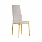 Lot 6 chaises velours moka pieds métal gold 52x45x90 cm TOLIA