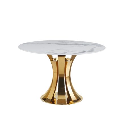 Table à Manger Ronde Judith Pieds Dorés 120 cm